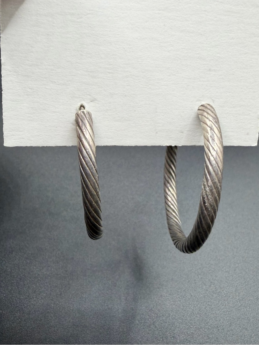 Sterling Silver 925 Twist Hoops Earrings Jewelry Estate Jewelry Big Hoops